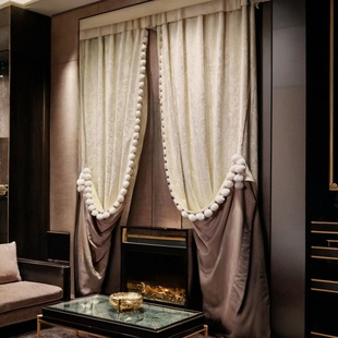 French Accessible Luxury White Living Room Curtains House Bedroom Princess Style Cream High-End Velvet 2025 New Style