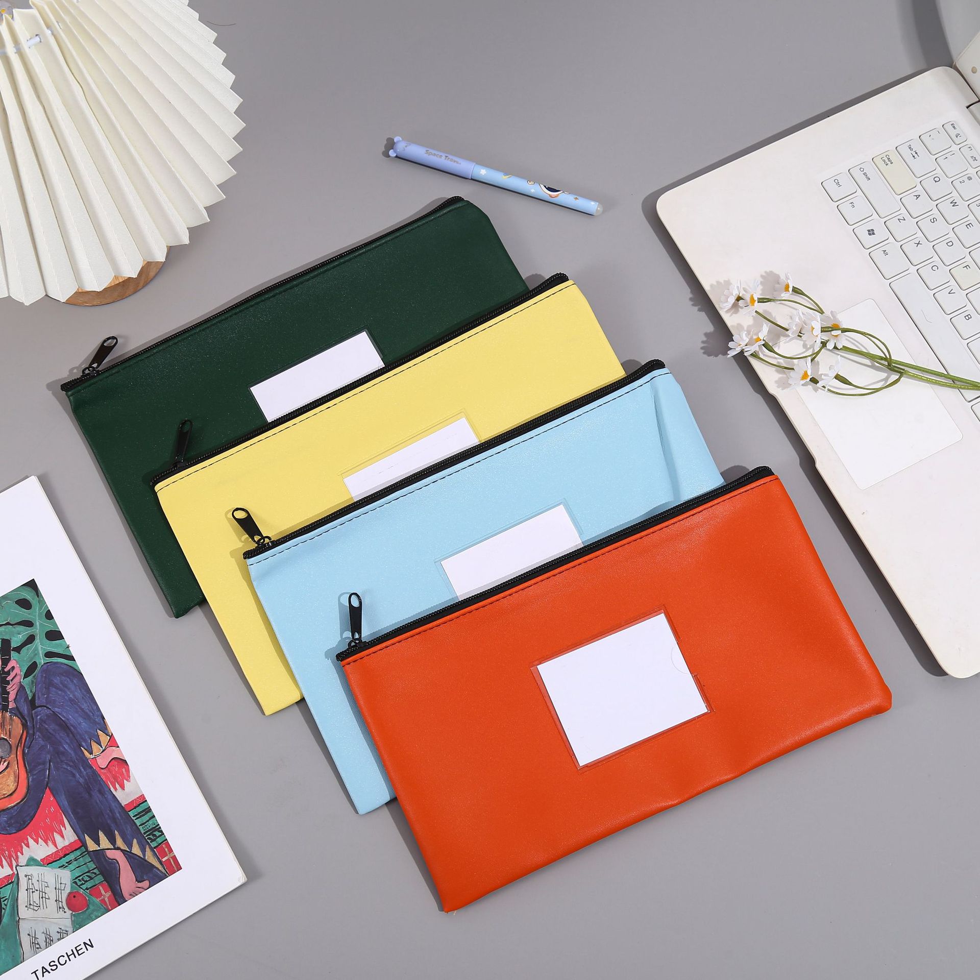 速卖通跨境卡槽窗口文件袋pu皮革票据袋收纳袋存款学习文件袋批发