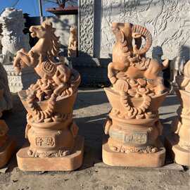 石雕十二生肖动物广场公园园林景观汉白玉三阳开泰定制龙雕塑摆件