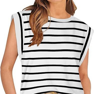 2024 fashion new women's cover sleeve top summer vest basic T-shirt casual loose