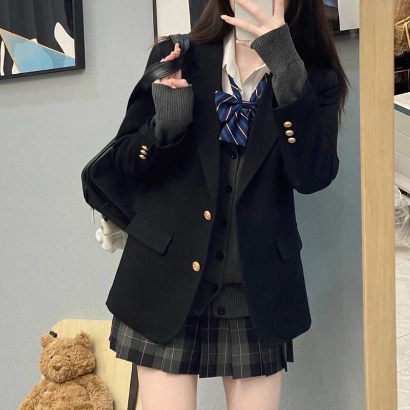 Jkスーツの女性2025新型春秋レジャー学校の制服セット成都の小柄な超火スーツ|undefined