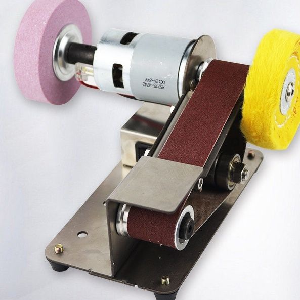 微型小型迷你砂带机15度定角DIY抛光机木工打磨机