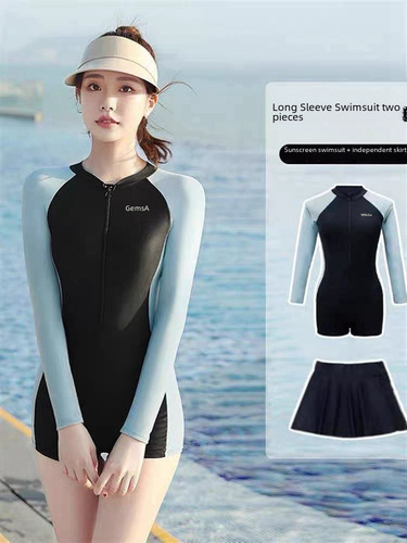 Ladies' Conservative One-Piece Bathing Suit for Spas - Summer New Arrival, Flat Hip, Belly Covering, Slimming, Gym and Swimming Pool Sports Suit