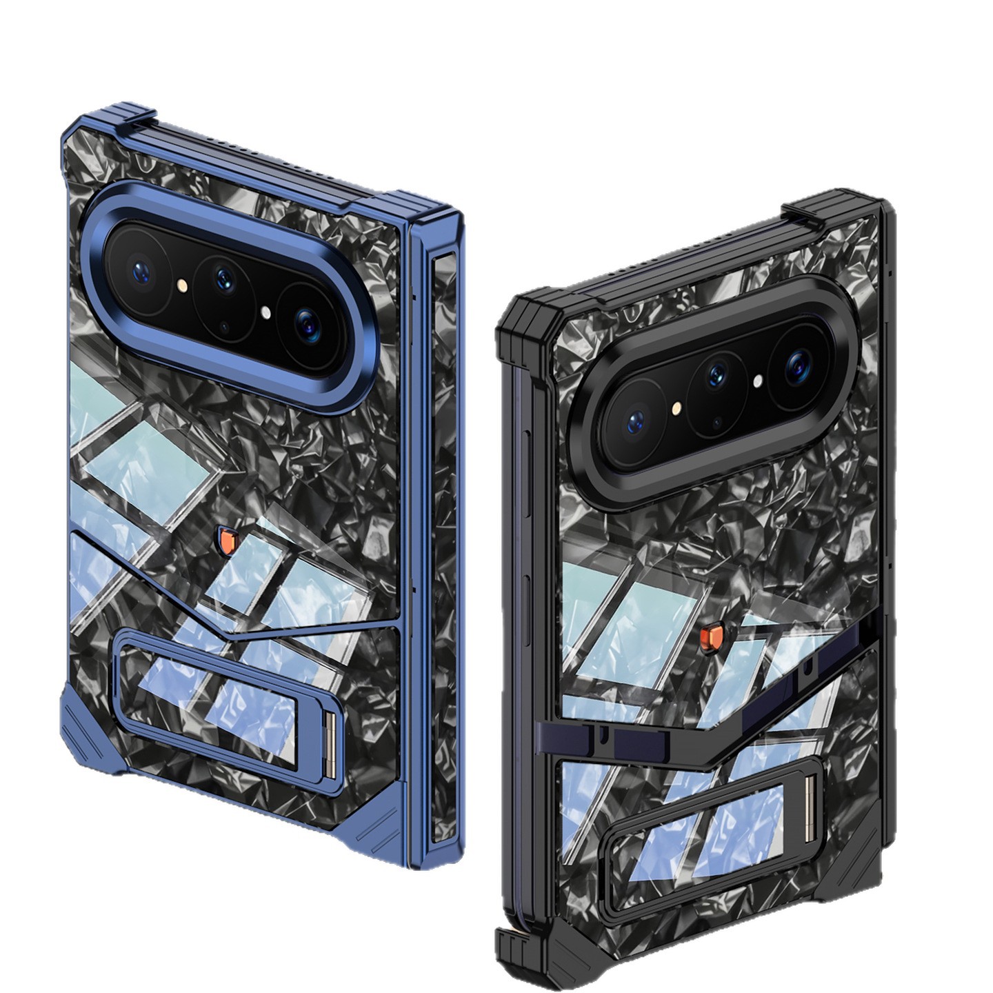 Suitable for Huawei Foldable Puraxmax Metal Frameless Marble Texture Mobile Phone Protective Case