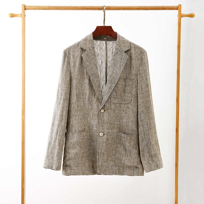 Linen Series 2025 New Linen Suit Men's Jacket Breathable Comfortable Casual Top H004