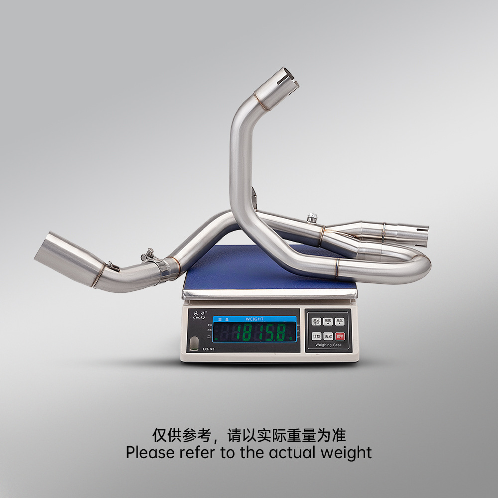Motorcycle modification for SV650X: Stainless steel split front exhaust pipe suitable for SV650, 2016-2026