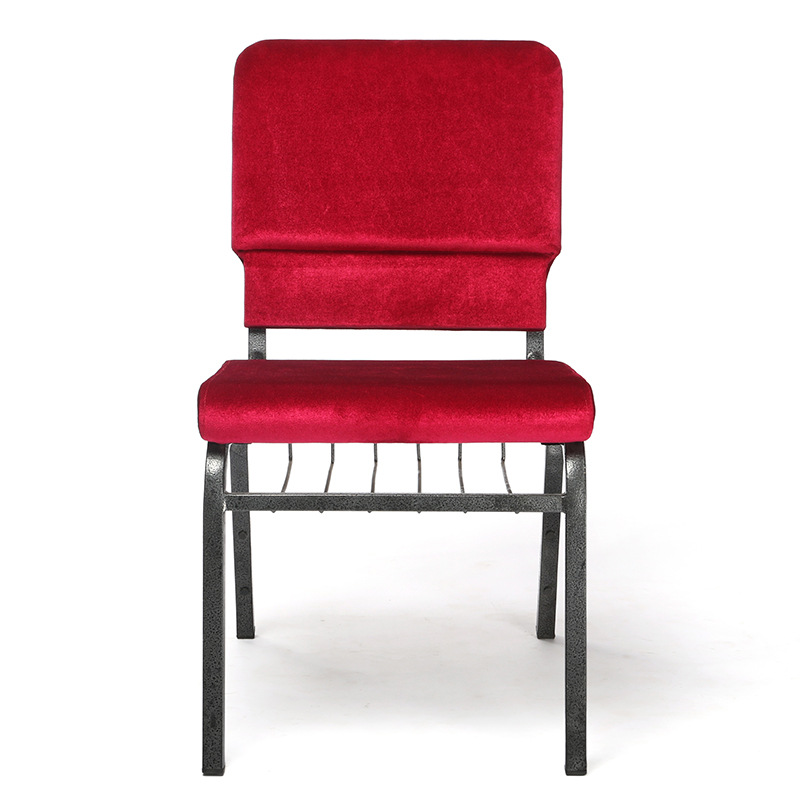 厂家直供教堂椅 可推叠金属椅子 现代简约宴会礼堂排椅大会堂椅子