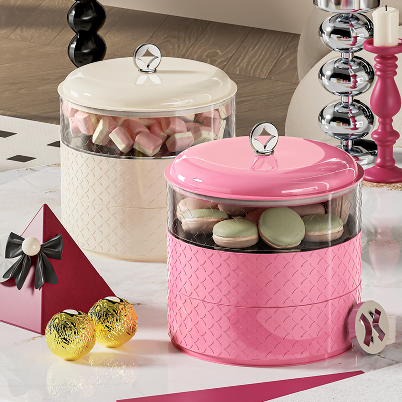 Entry Luxury High-end Multi-layer Snack Plastic Household Storage Box Living Room Dried Fruit Plate Sealed Nut Candy Box Fruit Plate