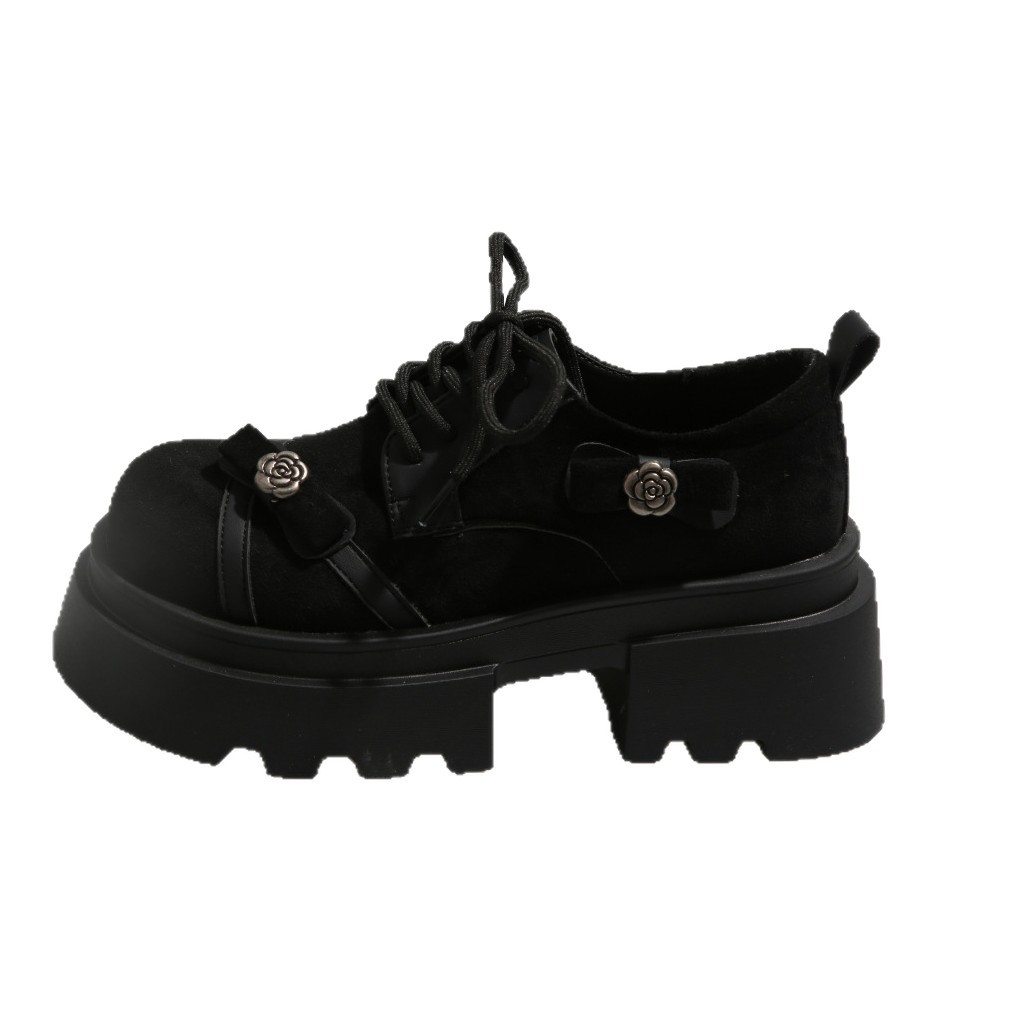 Retro estilo francés de tacones gruesos, zapatos de boca profunda para mujeres 2026 nuevos zapatos de moda de caño de altura de falda