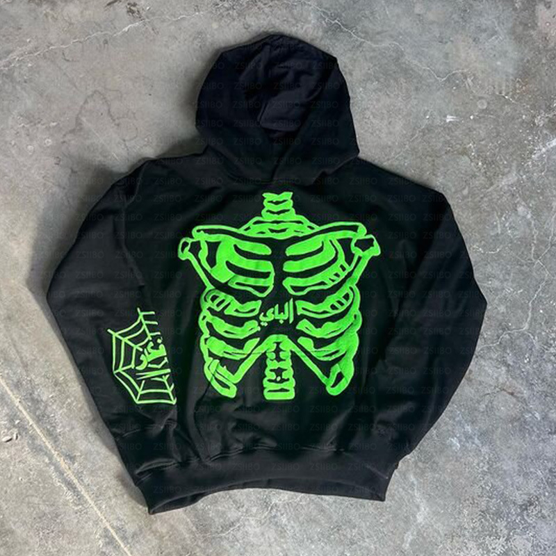 Men's Clothing fashion personality Gothic style hoodies skull print sweatshirt _voghion.com
