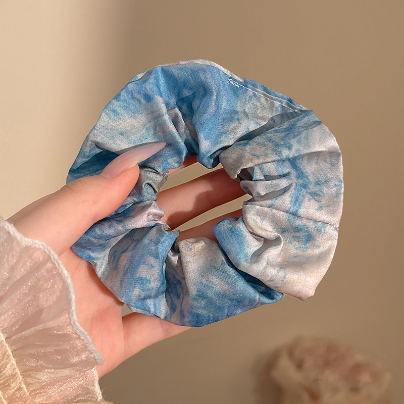 Anillo para el cabello de intestino grueso de gran tamaño coreano, bufanda cuadrada de alta calidad femenina, cuerda para el cabello, banda elástica y duradera, flor de viento perezosa