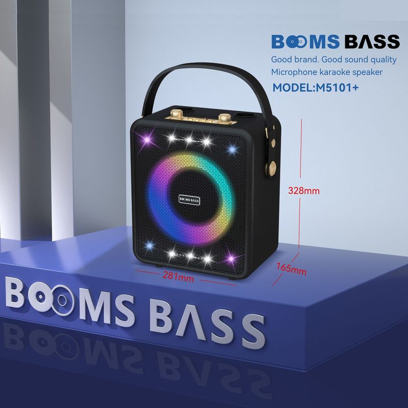 BOOMS BASS M5101 ポータブル Bluetooth スピーカー屋外サブウーファーハイパワーワイヤレスカラオケカードオーディオ D|undefined
