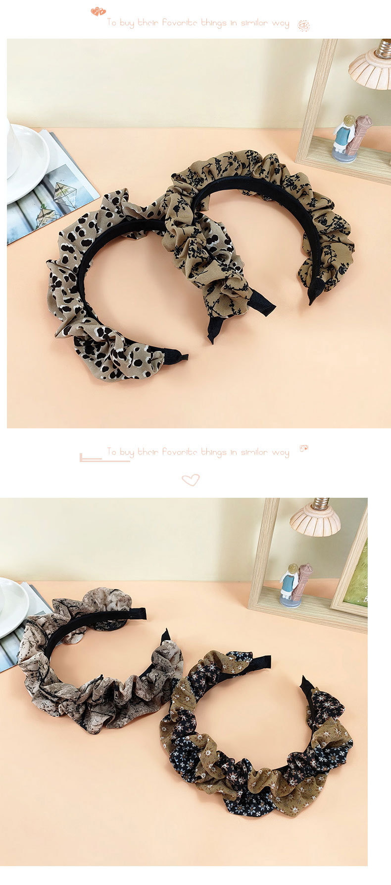 New Style Fold Leopard Print Hairpin Bohemian Fashion Headband Female display picture 1