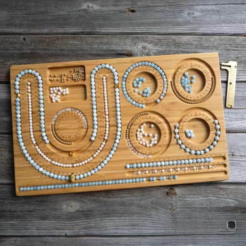 ジュエリーデザインプレートツールプレートビーズ diy ネックレスルースビーズブレスレット無垢材デザインプレート測定スケールプレート|undefined