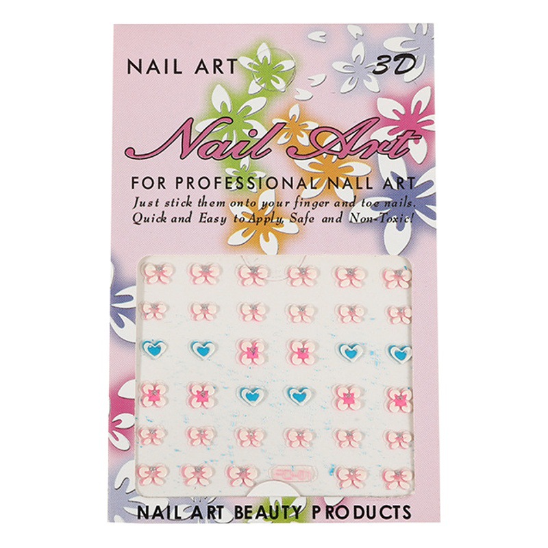 Children's creative cute 3D luminous embossed nail stickers small fresh flowers nail stickers ins decorative stickers wholesale