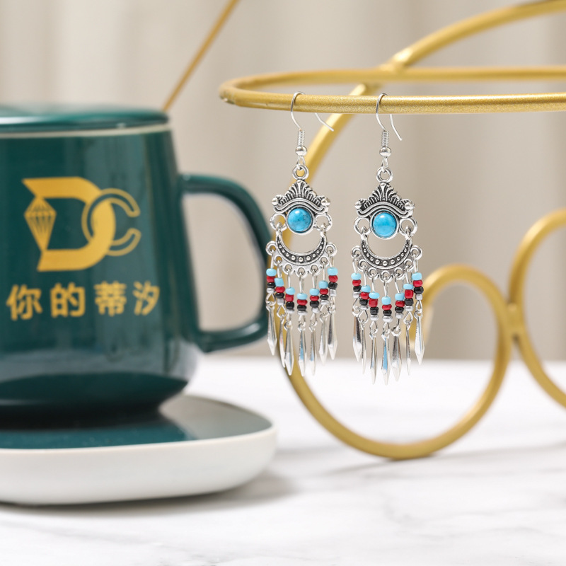 Small Leaf Short Bohemian Earrings Retro Round Bead Earrings Your Tixi Yiwu Daisy Jewelry