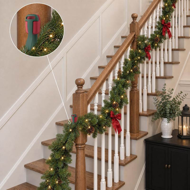 Cross-Border Christmas Garlandclips Christmas Wreath Fixing Clips Stair Railing Decoration Vine Hooks