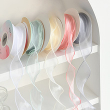 9YJ 鱼尾纱蝴蝶结丝带 花束手捧花包装蛋糕盒diy彩带透明花艺缎带