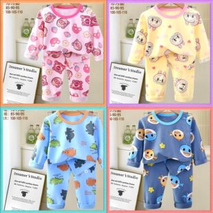 Kid's Pajamas Kidsren's Clothing 2025 Kidsren's Pajamas Cartoon Autumn K-Style Long-Sleeved Pants Home Clothes