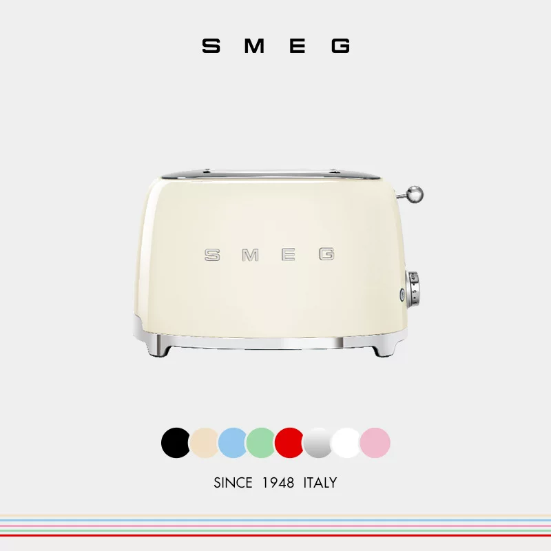 Smeg TSF01 Italian Retro Toaster, Two-Slice Toaster, Stainless Steel
