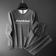 轻奢秋季男士休闲套装大码圆领卫衣男套装全棉加绒男装运动套装29