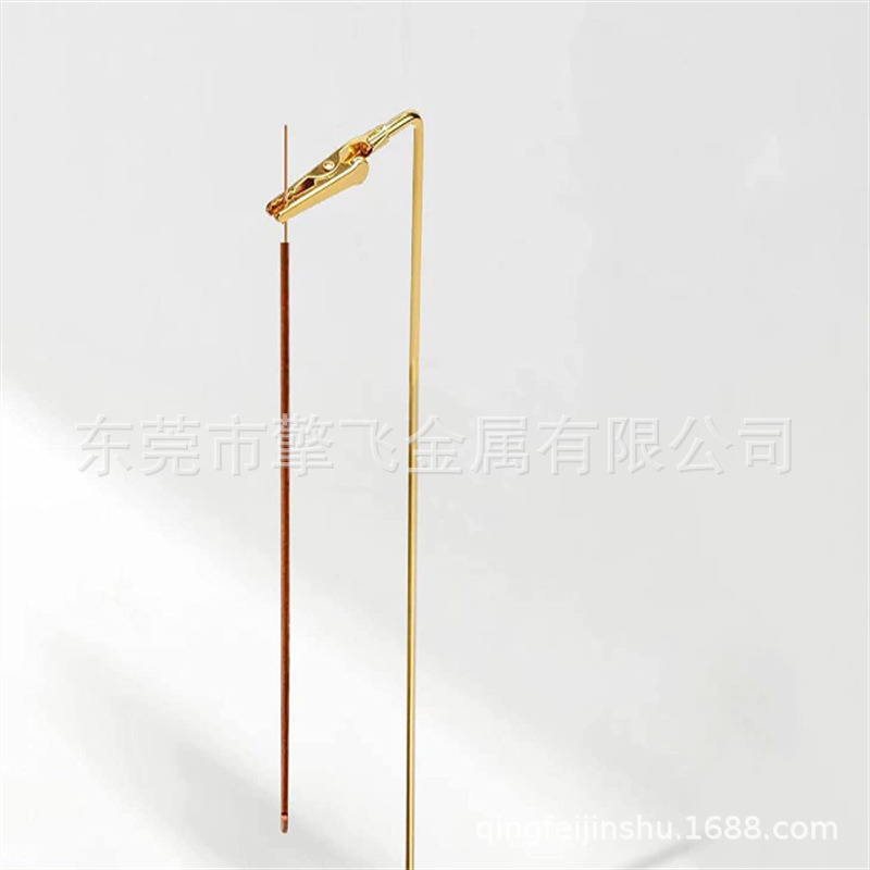 铜棒折弯 厂家直销加工倒挂香插金属线香夹开槽香架黄铜香棒支架