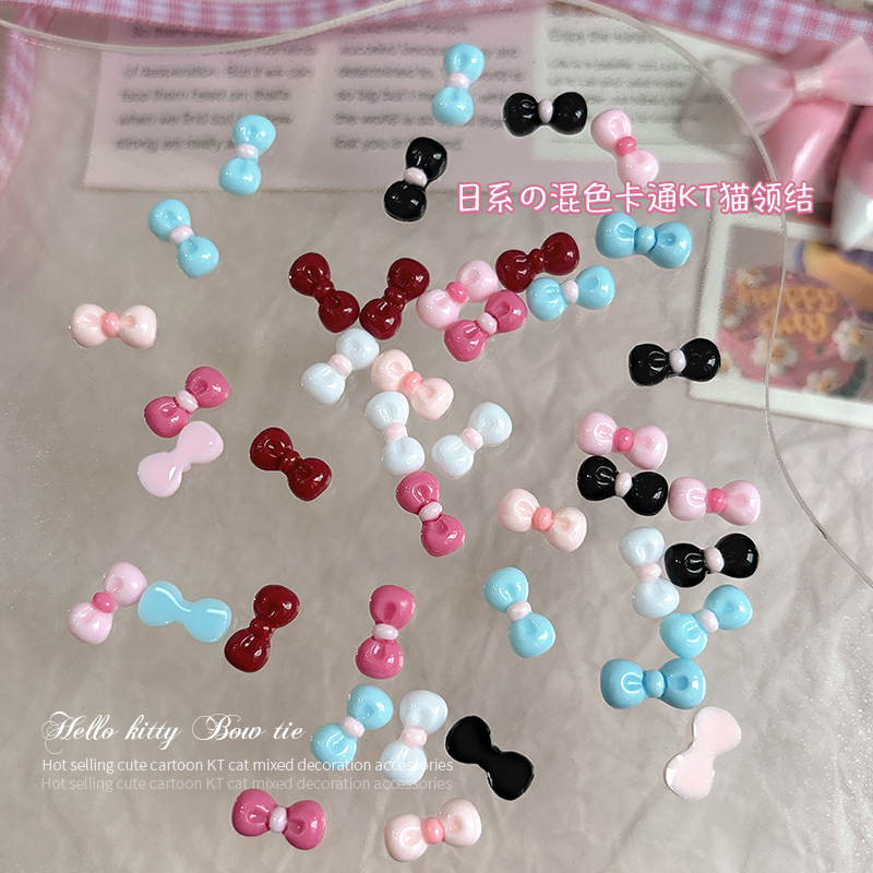 Explosions kitty cat blue black pink rose red wine bow nail jewelry combination wearing nail accessories Explosions kitty cat blue black pink rose red wine bow nail jewelry combination wearing nail accessories