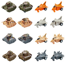 迷爾Q版回力合金坦克戰機玩具 戰斗機模型戰地坦克套裝禮品盒混裝