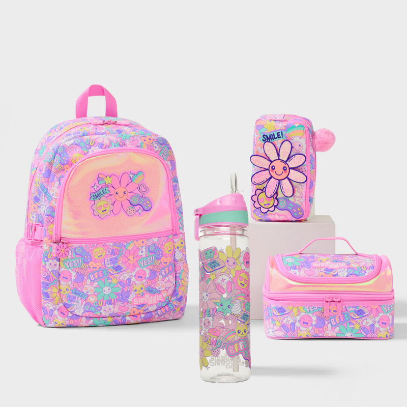 Australia Smiggle mochila para niñas rosa serie de sol de gran capacidad mochila ligera mochila escolar
