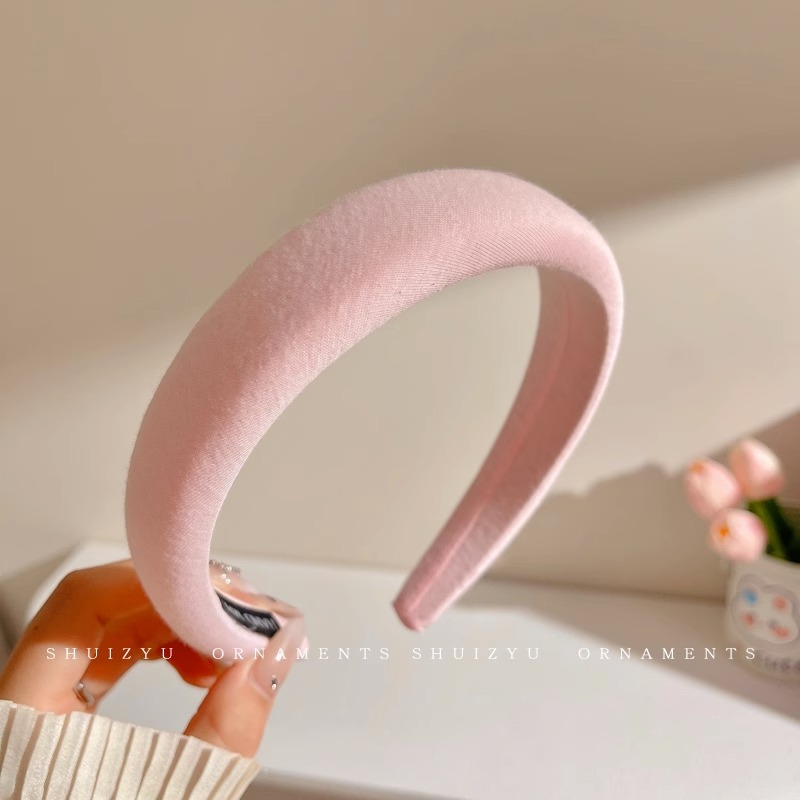 Diadema rosa para niñas 2025, nuevo accesorio para el cabello, diadema ancha para lavarse la cara, diadema de corona alta, accesorio para el cabello de celebridad de internet.