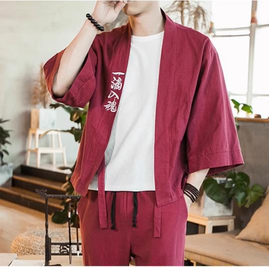 2023 Summer new large size Chinese style cotton linen Tang coat casual fashion fashion men's a generation of hair