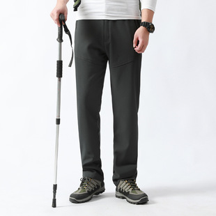 2023 autumn and winter new men's and women's outdoor fleece-lined soft shell pants cold-proof windproof waterproof warm casual simple daily fashion