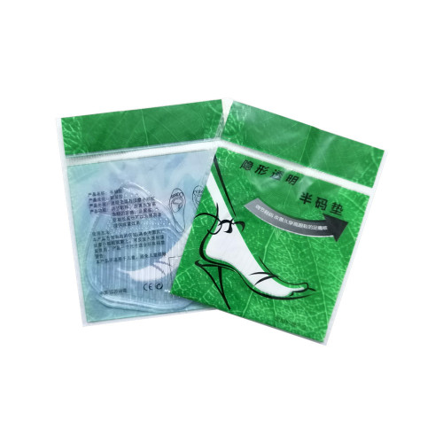 Green bag half size invisible transparent silicone toe pad crystal insole size adjustment ladies' leather shoes manufacturer wholesale