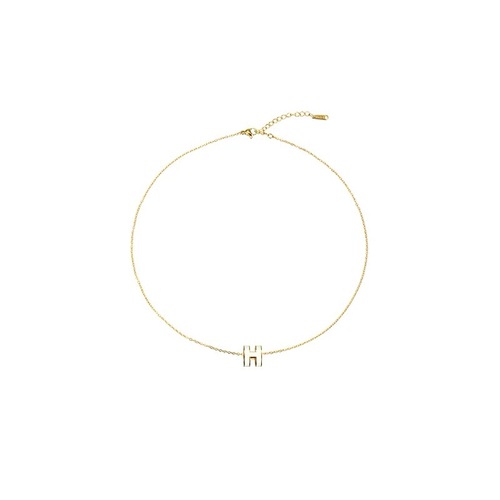 Niche High-end H-letter Full Titanium Steel Necklace for Women, Elegant and Versatile, Sweater Chain, Clavicle Chain, Internet Celebrity Accessory, Necklace