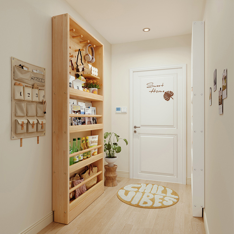 Estante de placa multifunción detrás de la puerta, gabinete ultrafino, estante de bocadillos para el hogar de piso a techo de varias capas, entrada a la puerta, colgante de pared