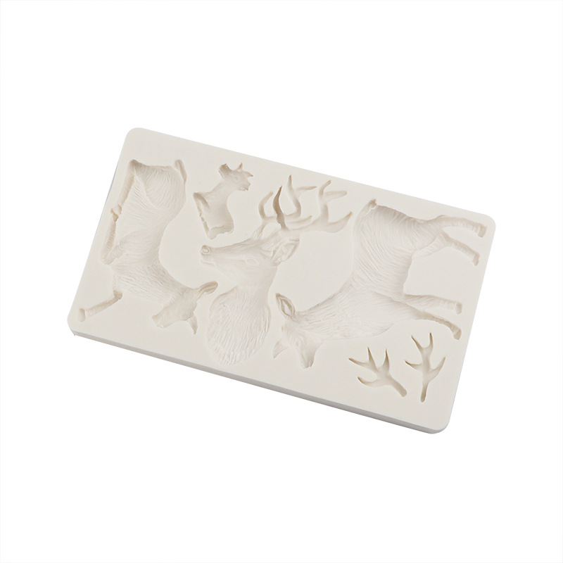 Navidad ELK Antler pastel de chocolate decoración del molde de epoxy decoración de la joyería herramienta de molienda fondant molde para hornear