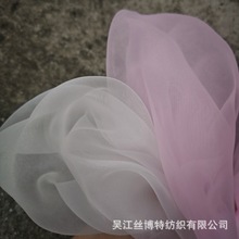 厂家直销微珠光欧根纱面料软半透明纱圣诞树装饰蝴蝶结布料现货