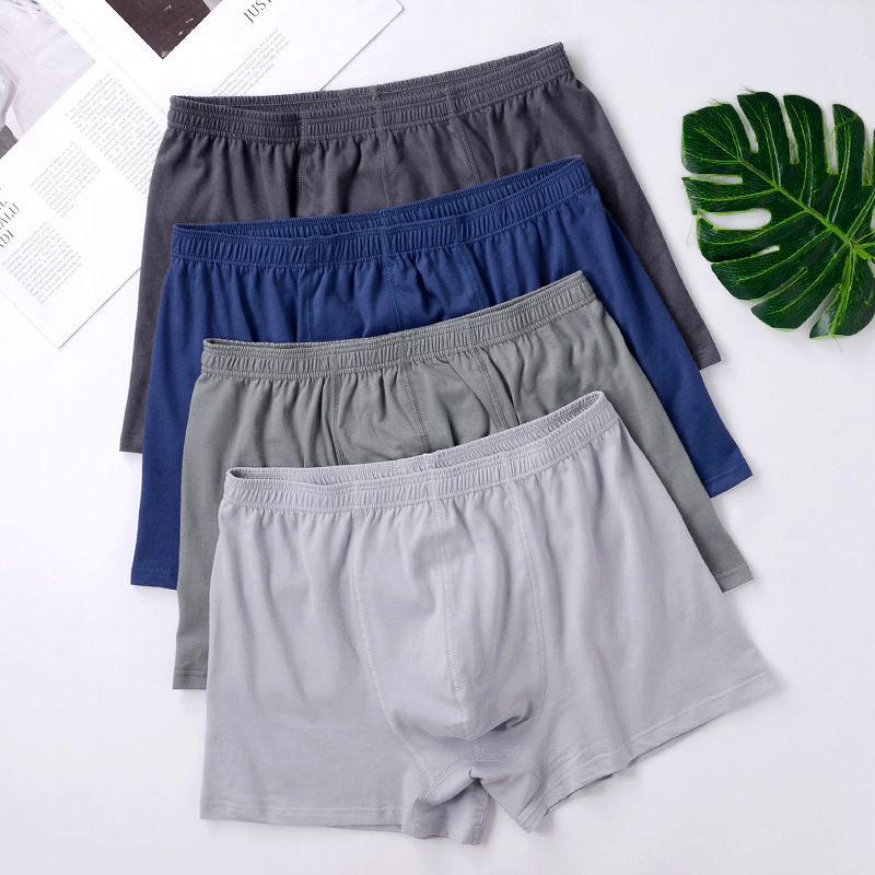 Men's Pure Cotton Boxer Briefs, High-Waisted Shorts for Elderly, Plus Size, Loose Fit, Home Wear, Wholesale, Pure Cotton Crotch