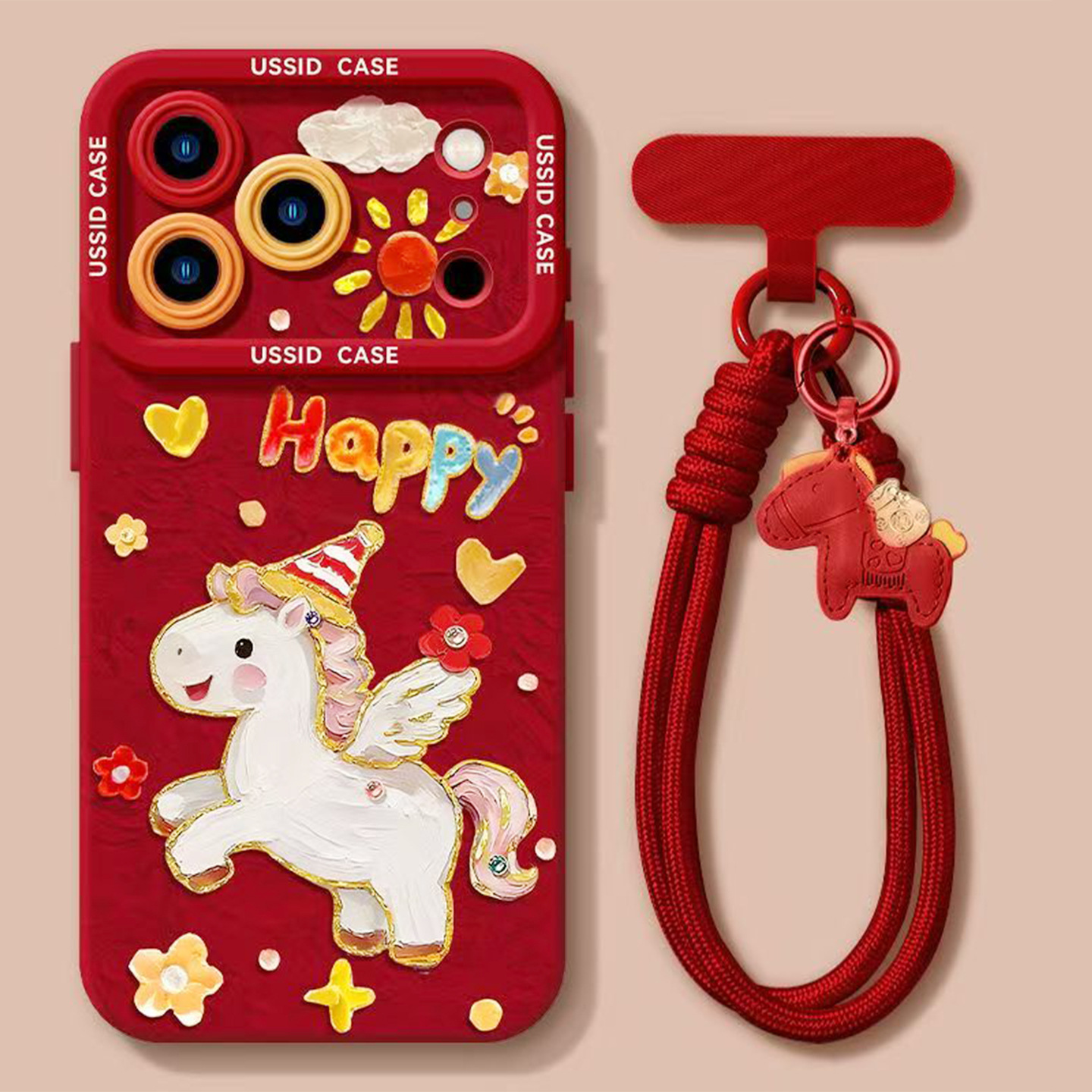 适用于iphone17promax油画小马VIVOX100PRO创意潮流全包华为P50