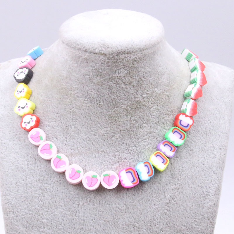 27 color mezclado suave cerámica Punch pieza animal fruta amor perlas DIY niños collar pulsera