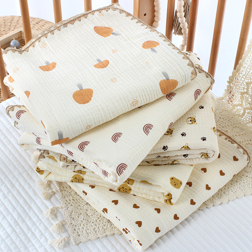 110*1104 four-layer marshmallow children's quilt colorful cotton ins style baby gauze bath towel multi-functional blanket