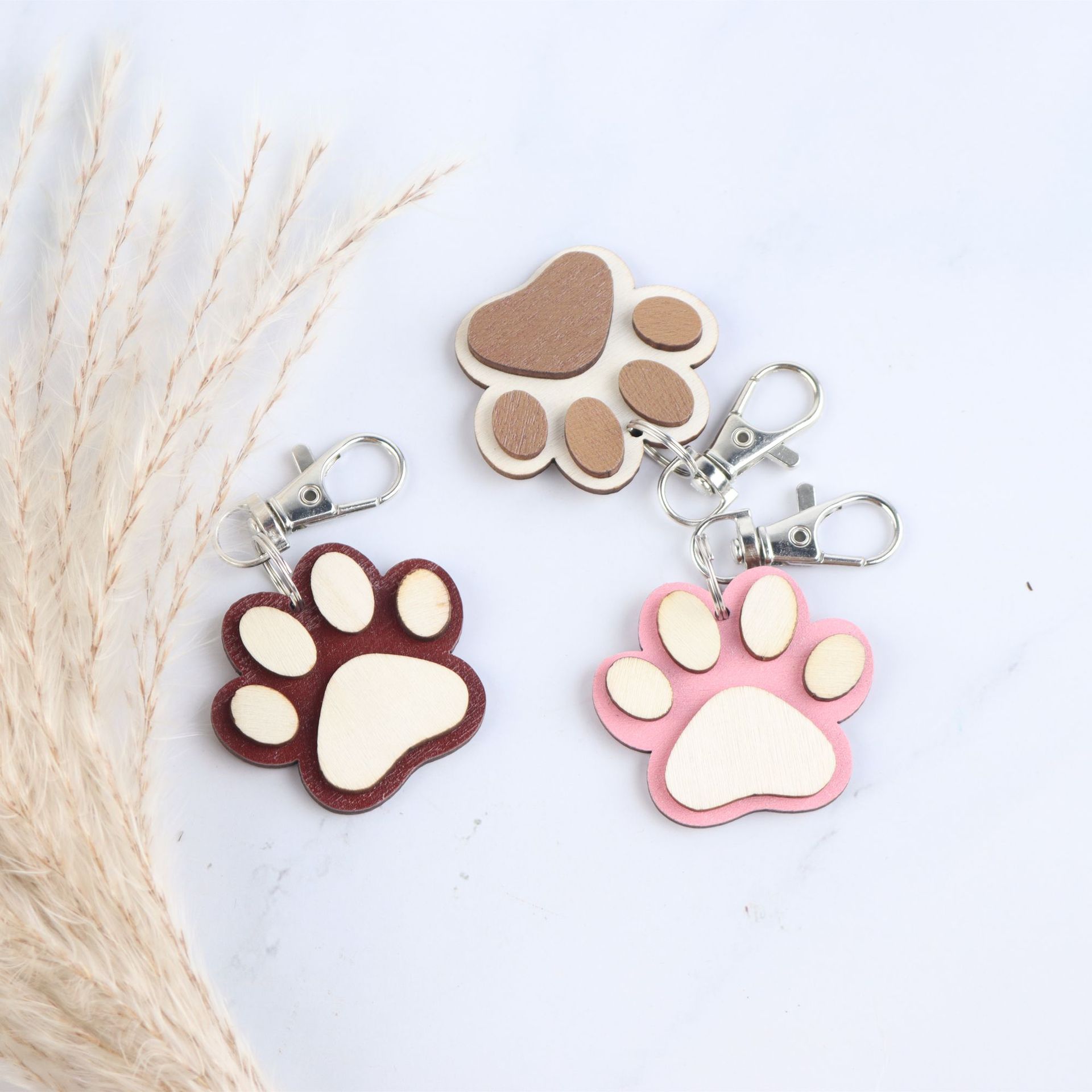 10g Weight Keychain Classification 1 Piece Quantity Holiday, Daily Occasion Wood, Boxwood Material Color Block Pattern Simple Style Style 1 Piece Simple Style Color Block Wood Boxwood Keychain 7