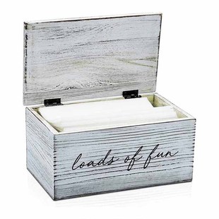 Laundry Room Decor Drying Paper Wooden Box Drying Paper Holder Container Laundry Detergent Organizer Rustic Style