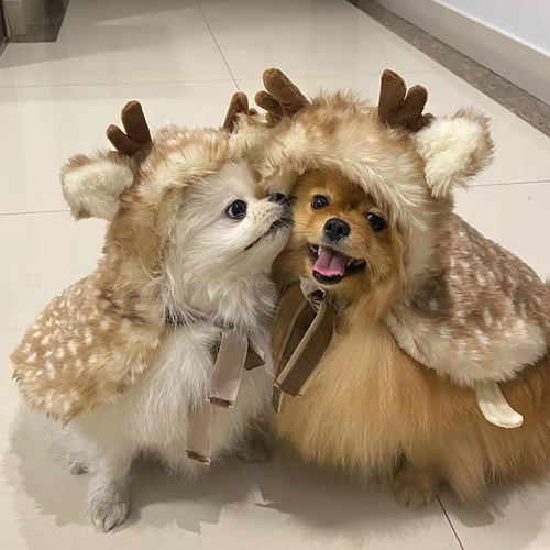 Christmas pet dog costumes, elk cloaks, dog cat clothes, cat transformation outfits, hats, accessories
