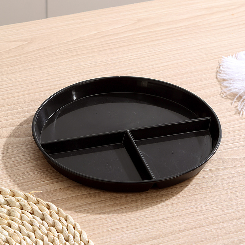 Fat-Reducing Special Dinner Plate Three-Compartment Fat-Reducing Serving Plate Wheat Straw Anti-Fall Household Plate High-Value Serving Plate