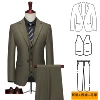 Dark green [jacket + trousers + vest]