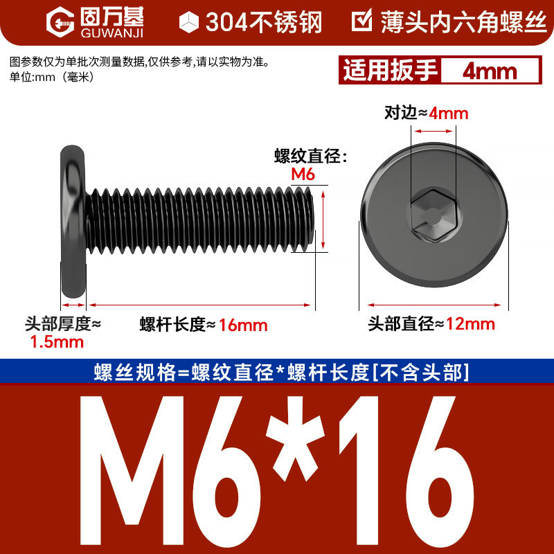304 black m6*16