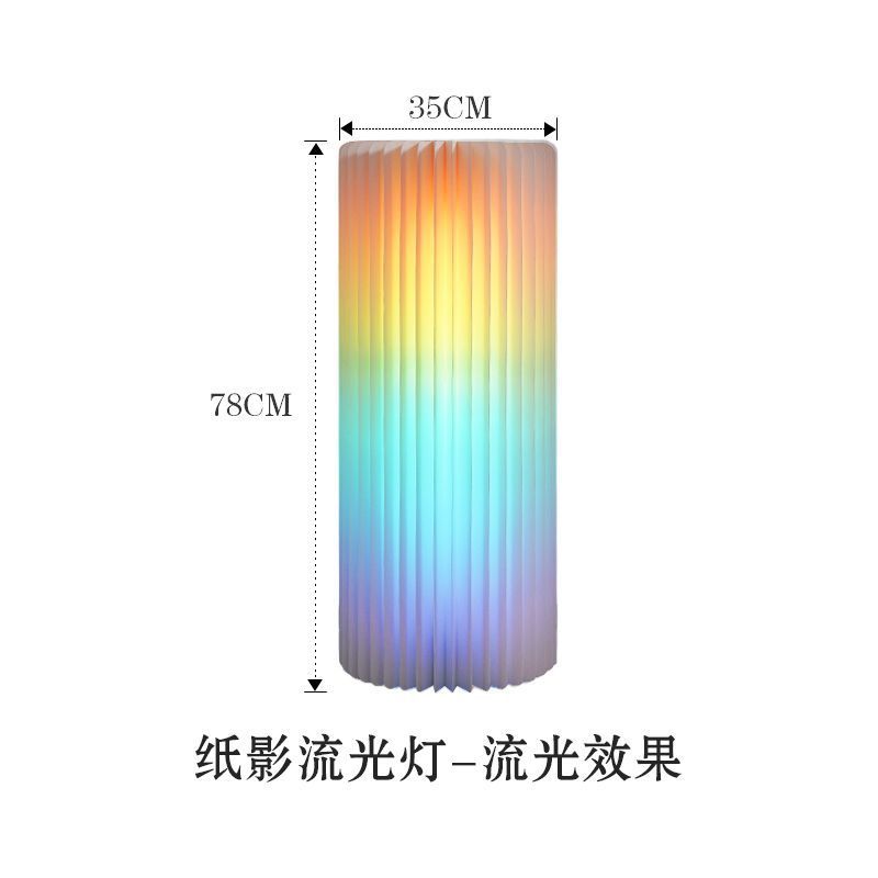 萤火之灯纸影流光灯直播背景装饰折叠圆柱纸质摆件罗马柱装饰摆件|undefined