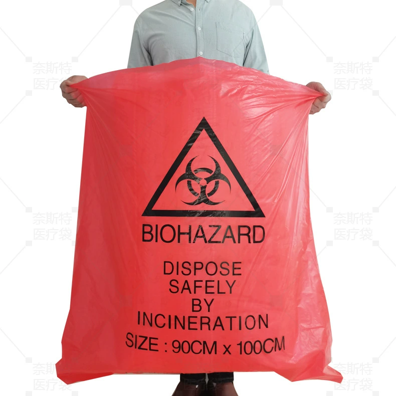 Биохимические красный медицинский мешок Мешок для мусора больницы Больница Pingkou Медицинский номер мусора мешок
