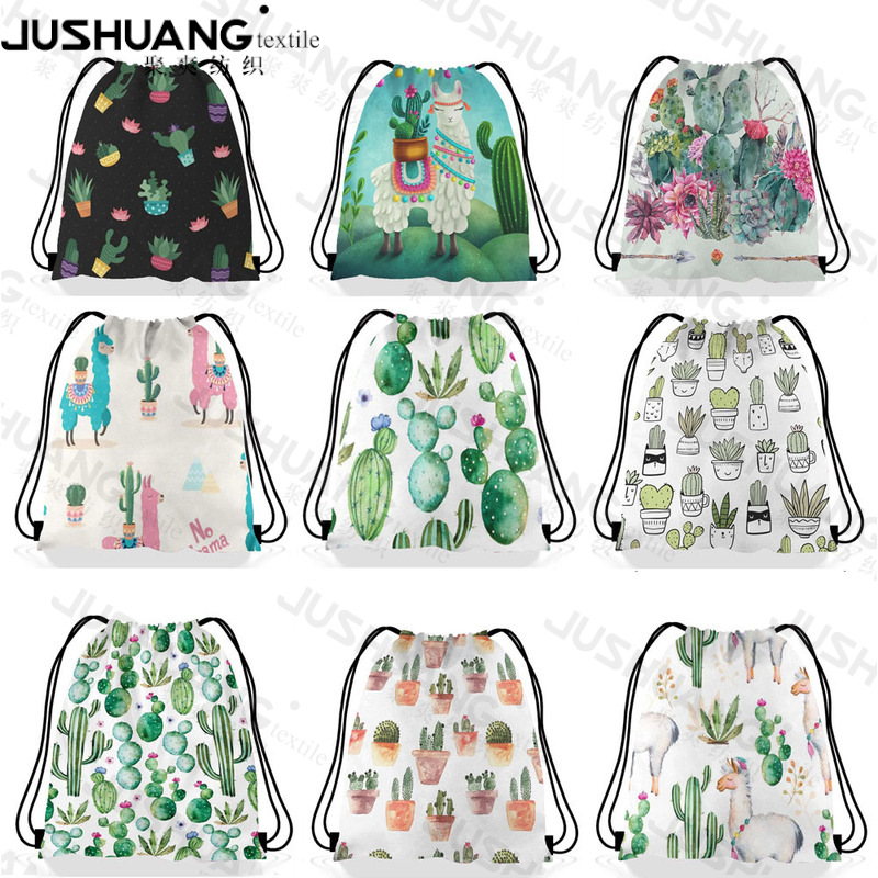 仙人掌束口袋 仙人掌儿童生日派对 抽绳双肩背包袋便携收纳袋跨境